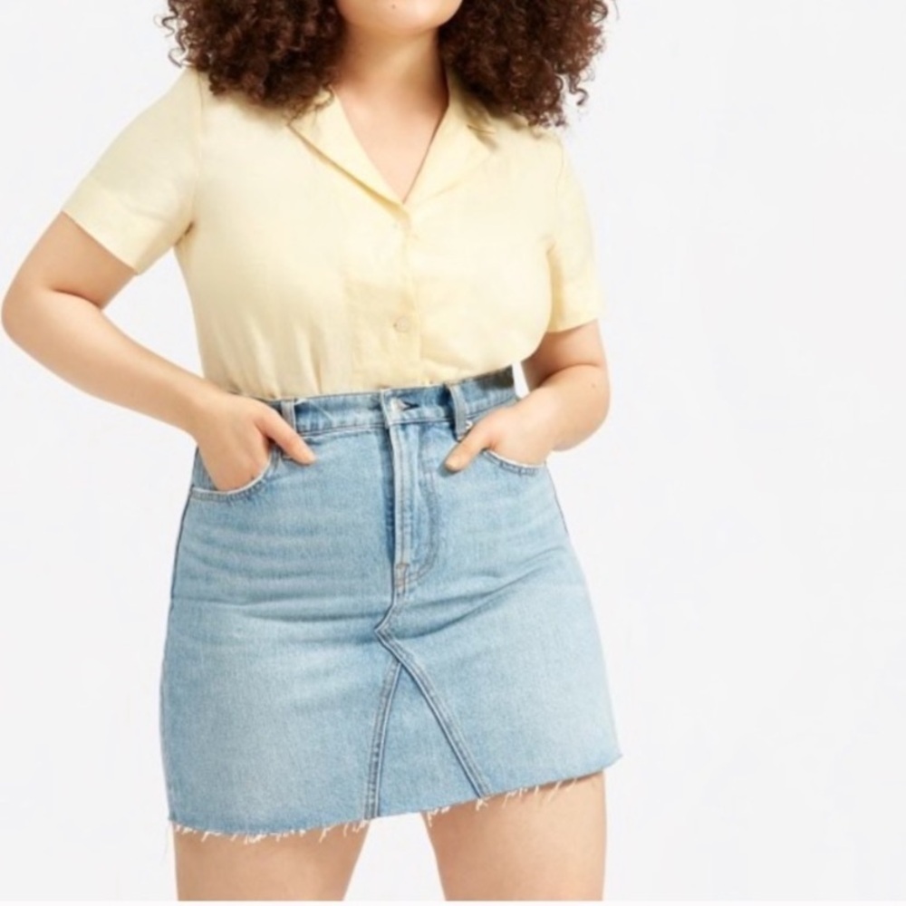 Everlane Denim Reconstructed mini skirt- read description